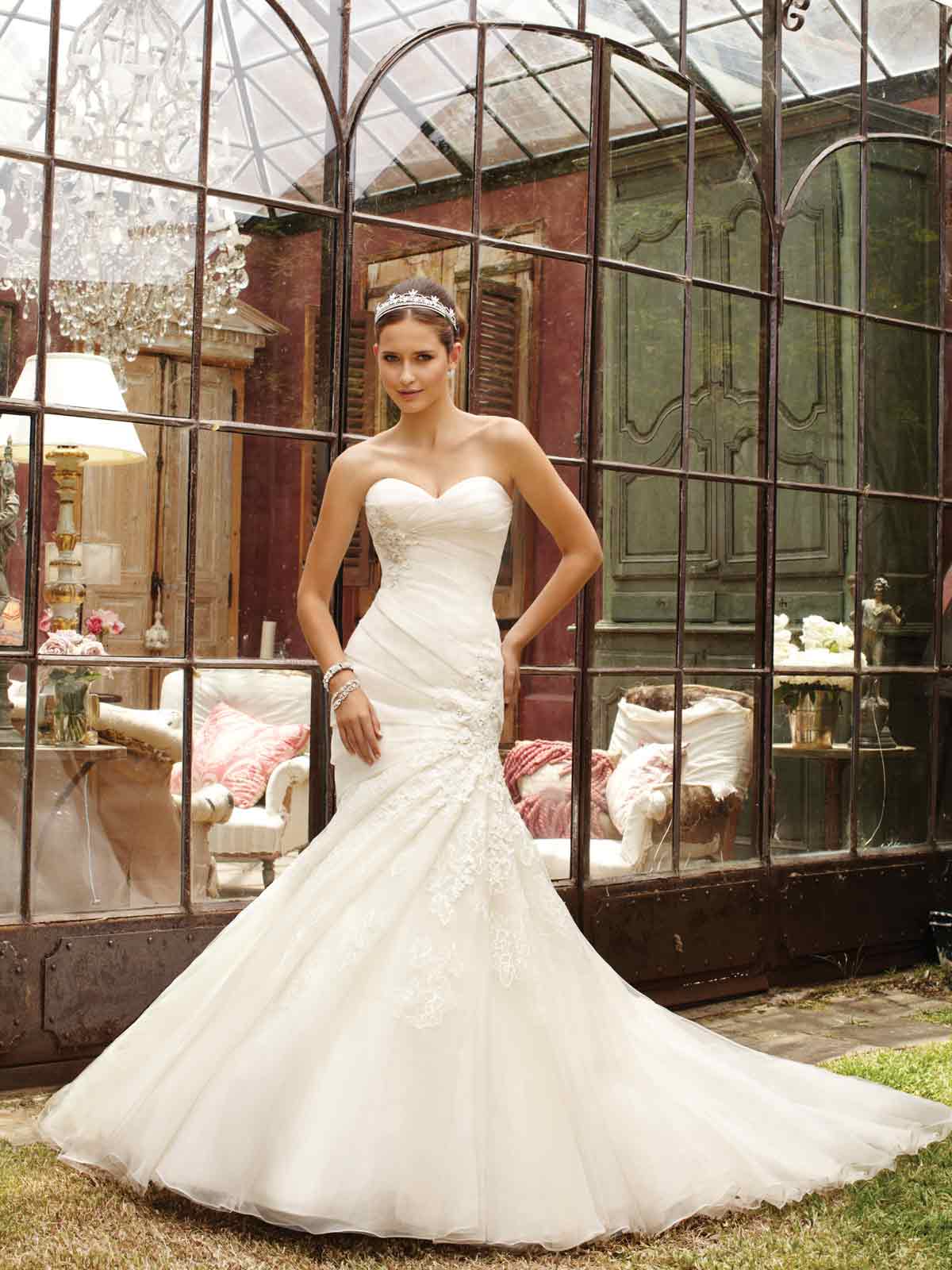 drop waist corset wedding dress