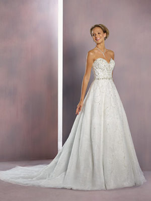 bride dressing for wedding